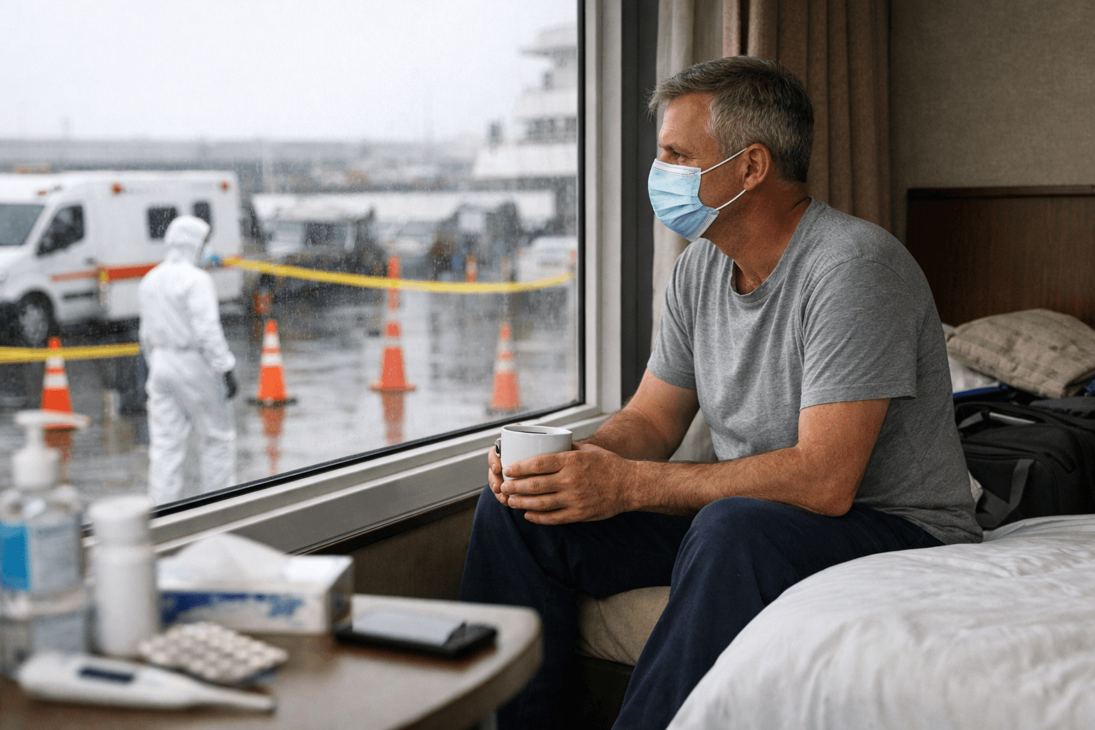 Cruise ship passenger making best of quarantine in US following hantavirus outbreak