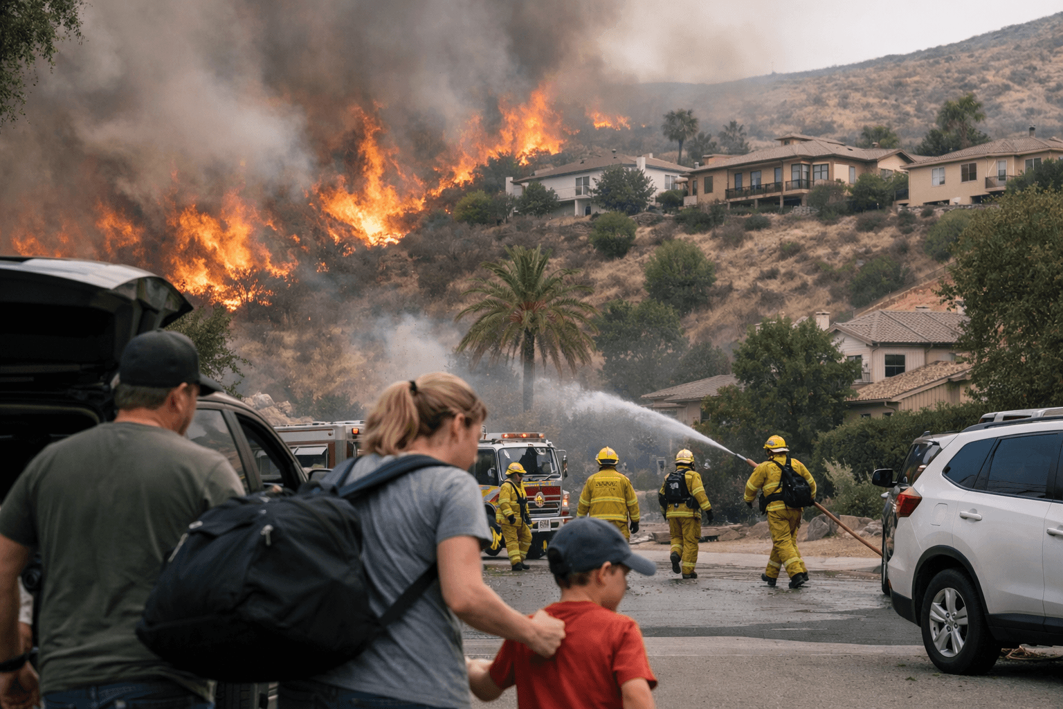 California Wildfires Threaten Hillside Homes